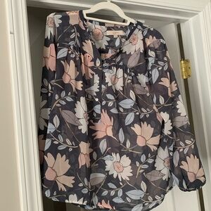 LOFT sheer blouse S